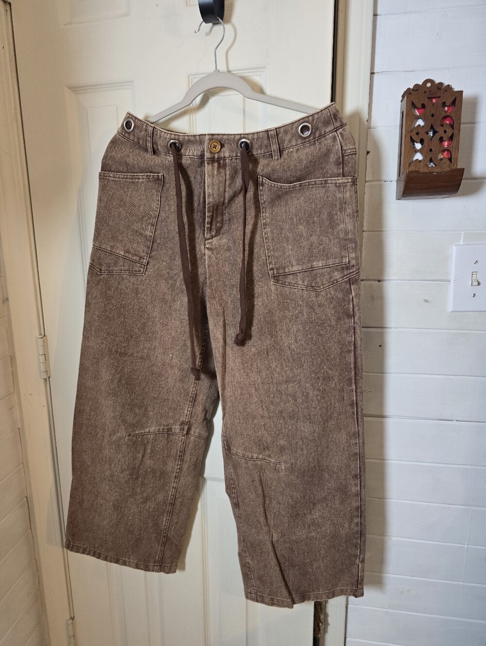 Womens Cropped Barrel Jeans
